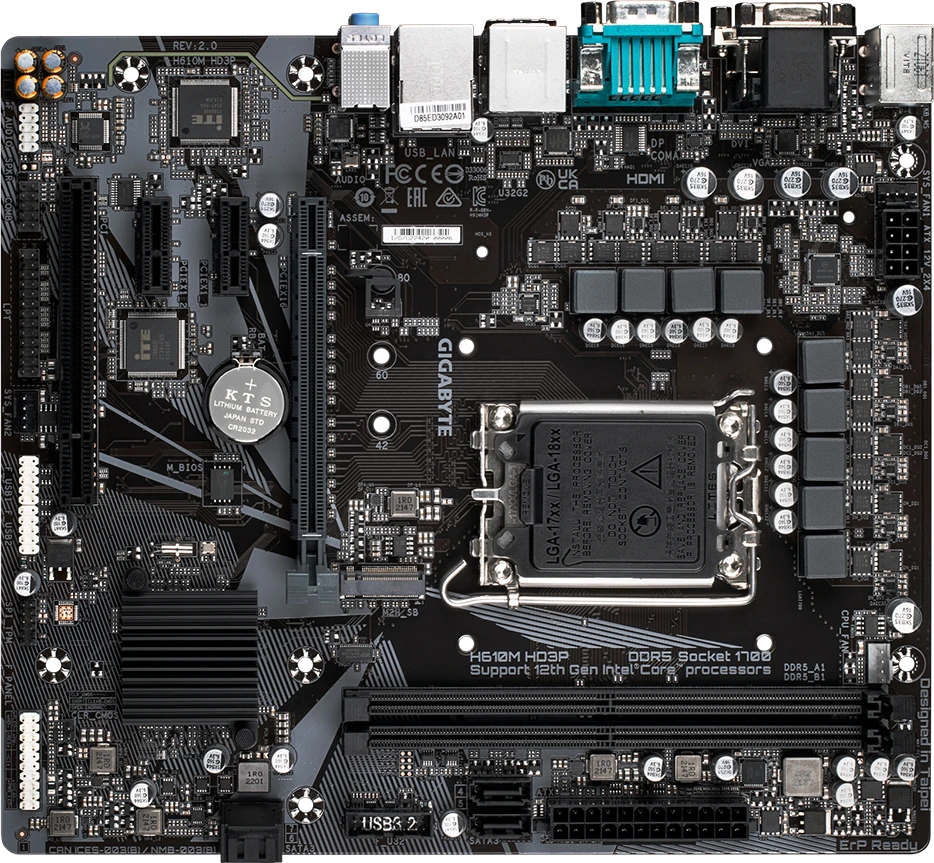 Gigabyte H610M HD3P (Rev. 2.0)